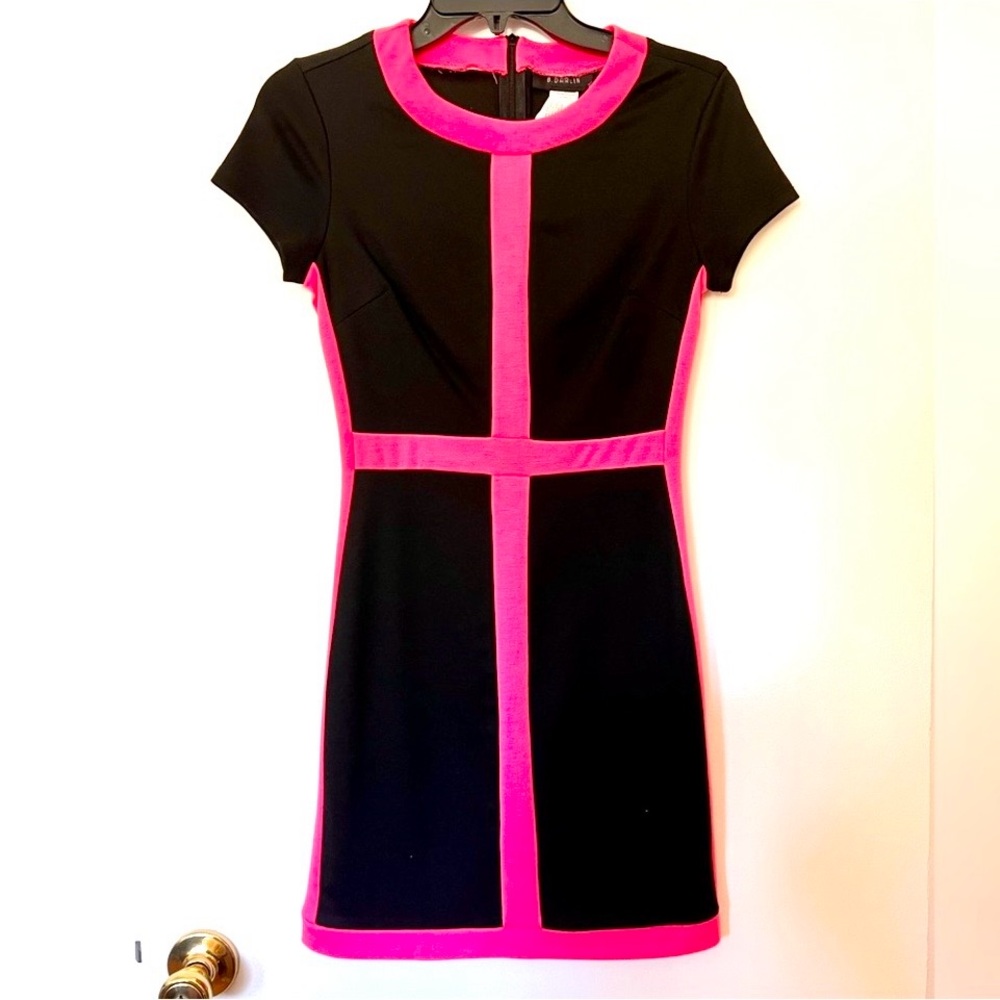 Black Dress with Pink Trim